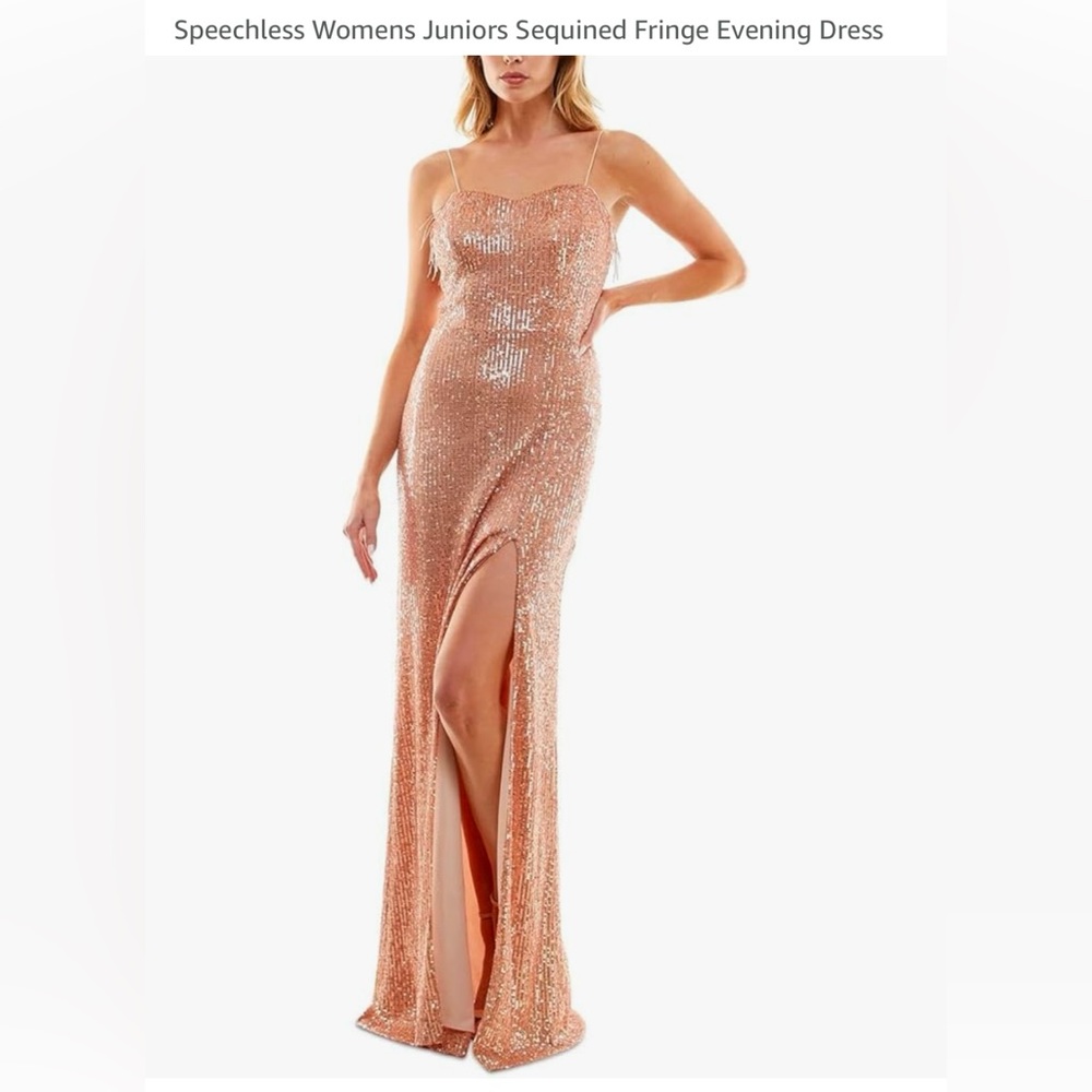 Speechless Womens Juniors Sequined Fringe Evening Dress size 13 NWT NEVER WORN